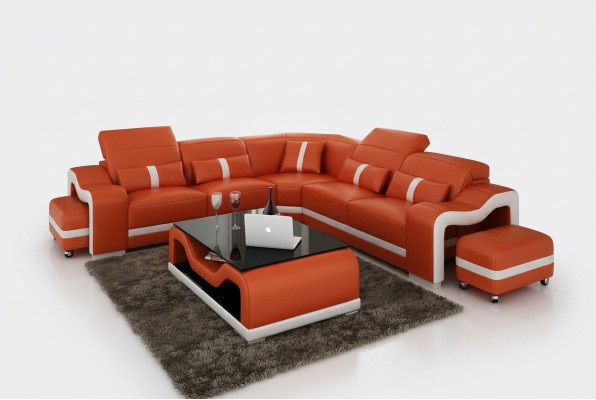Leren bank Bankstel Woongroep Hoekbank Bank Hoek Modern Design Set  Leren bank Bankstel Woonkamer Hoekbank Bank Hoek Modern Design Set