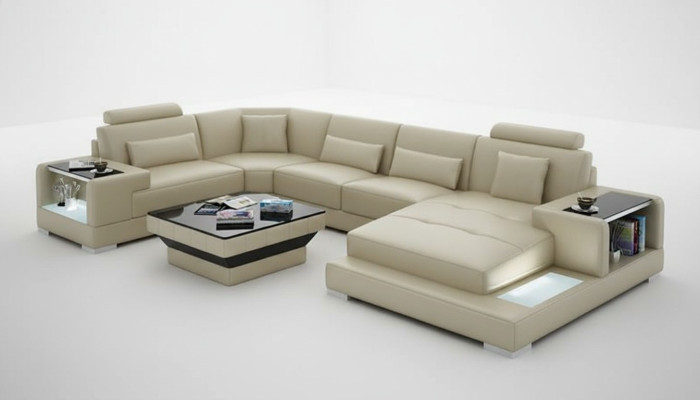 Lederen bank bank woonlandschap hoekbank hoekstel design modern bankstel G8023