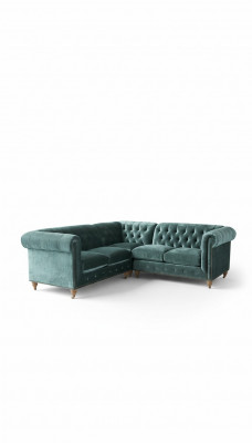 Eckbank Chesterfield leren bank Bank Bank Textiel Stof Bekleding Hoek Nieuw