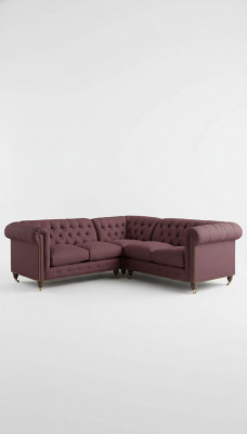 Chesterfield hoekbank bank designer beklede hoek textiel bankstel 1013-14