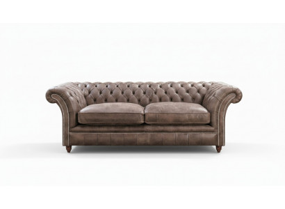 Chesterfield Sofa Bankstel Bekleding Set 3-zits Zitplaats Leder Textiel 161013-24