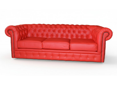 Chesterfield Gestoffeerde Bank Designer Set 3 Zitsbanken Klassiek *Nieuw*