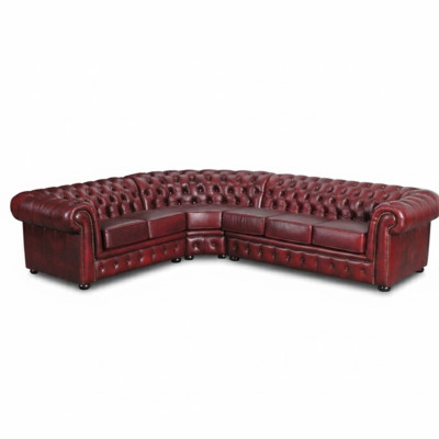 Hoekbank Sofa Bankstel Bekleding Hoekset Chesterfield 100% Leer Direct