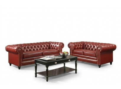 Bruine Chesterfieldbank 3+2 zits gestoffeerd ontwerpcouches Sofagarnituur