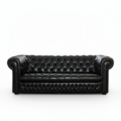 Zwarte Chesterfield bank 3+1 zits designer banken set