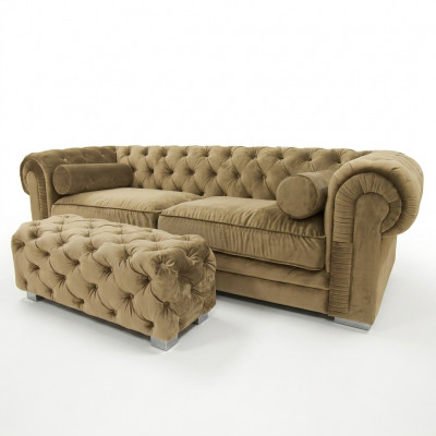 Chesterfield Sofa Stoff Designer Banken Sofas Set Bank SLIII Sofa №40