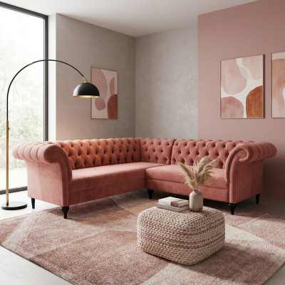 Chesterfield hoekbank hoeksalon ontwerpen sofa bank fluweel leren sofa
