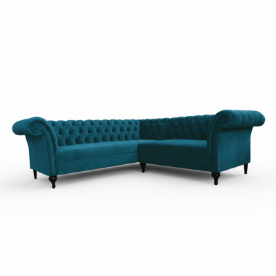 Chesterfield hoekbank designer bank fluwelen lederen sofa