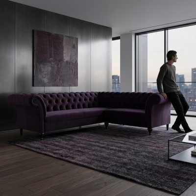 Modern Chesterfield hoekbank hoekbank designbank bank fluwelen leren bank