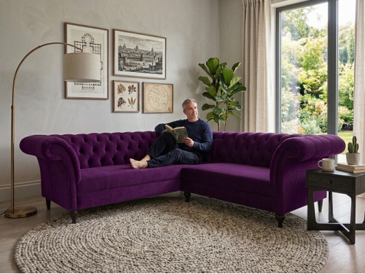 Chesterfield hoeksalon hoekbank designer bankstel bank sofa lederensofa