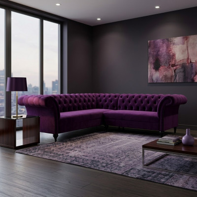Chesterfield hoeksalon hoekbank designer bankstel bank sofa lederensofa