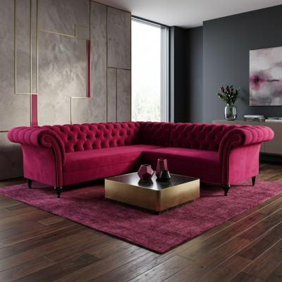 Modern Chesterfield hoekbank hoekbank ontwerper bank fluwelen lederen bank.