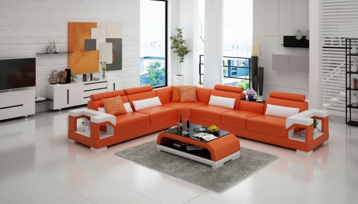 Bank leren bank bank woonlandschap hoek hoekbank modern ontwerp garnituur