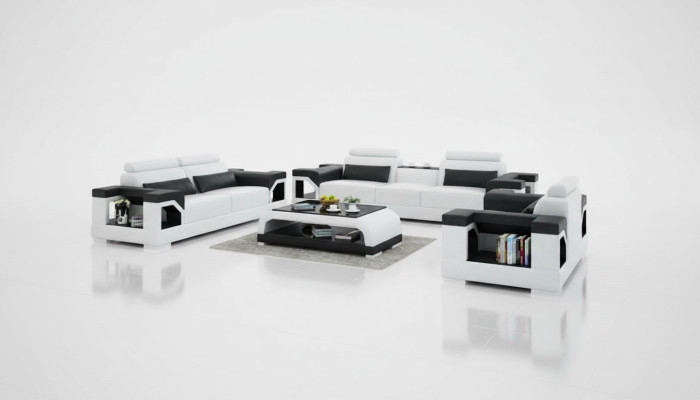 Leren bank Bank Woonlandschap 3+2+1 Zits Modern Amalgaam Ontwerp Bankstel
