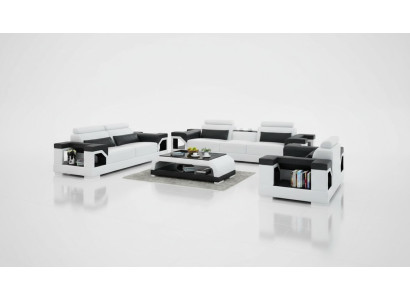 Leren bank Bank Woonlandschap 3+2+1 Zits Modern Amalgaam Ontwerp Bankstel