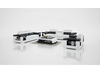 Leren bank Bank Woonlandschap 3+2+1 Zits Modern Amalgaam Ontwerp Bankstel