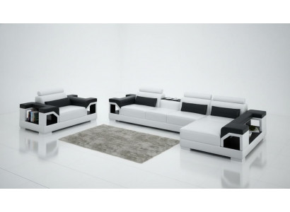 Leren bank woonlandschap hoekbank fauteuil bankstel design moderne bank G8010E