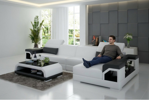Leren bank Moderne bank Woonlandschap Decoratie Hoekbank Design Bankstel