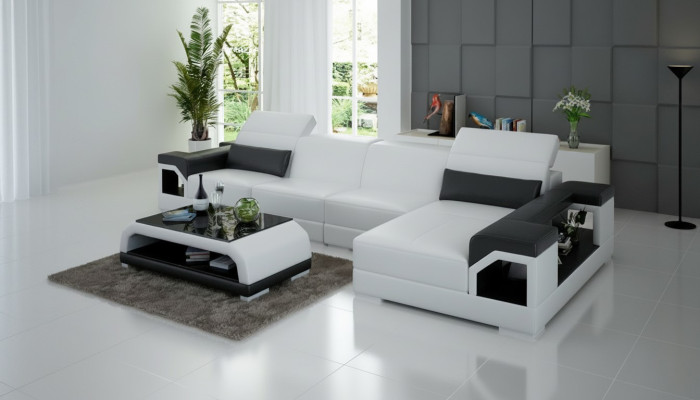 Leren bank Moderne bank Woonlandschap Decoratie Hoekbank Design Bankstel