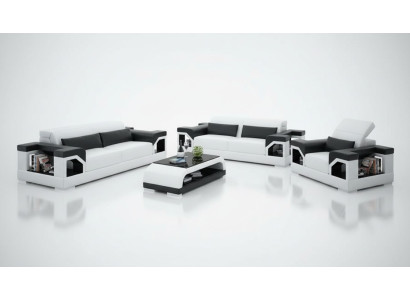 Ledersofa Bank Bankstel Set 3+2+1 Zits Bankstel Ontwerp Modern Sofa