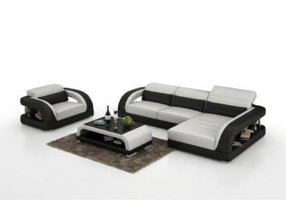 Leren bankbank woonlandschap hoekbank fauteuil set suite design bankstel