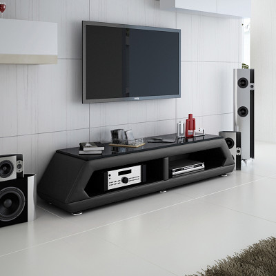 RTV TV dressoir leer glazen tafel televisiekast tafel lowboard Mo.B.