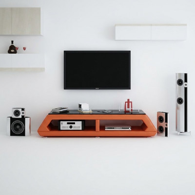 RTV TV dressoir leer glazen tafel televisiekast tafel lowboard Mo.B.