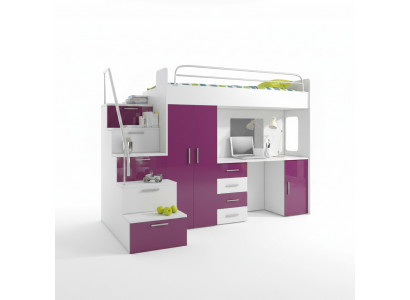 Stapelbed stapelbed tweepersoonsbed jeugdbed bedden met kast tafel RAJ4