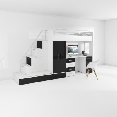 Jeugdkamer bed stapelbed stapelbed bureau kledingkast RAJ 5S
