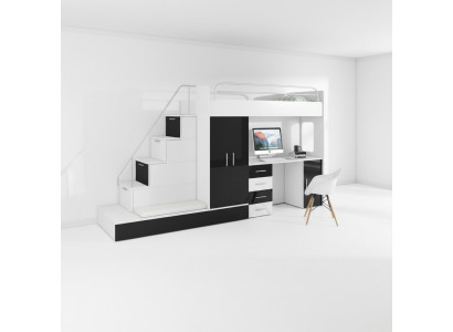 Jeugdkamer bed stapelbed stapelbed bureau kledingkast RAJ 5S