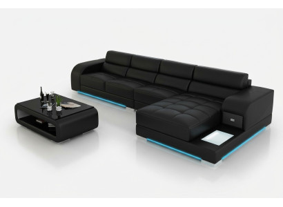 Ledersofa Bank Bank Woonlandschap Hoek Modern Hoekbank Ontwerp Set