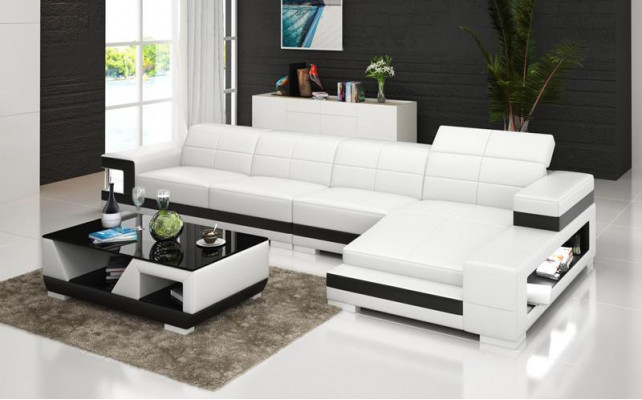 Bank Leren Bank Bank Woongebied Hoek Modern Hoekbank Ontwerp Stel