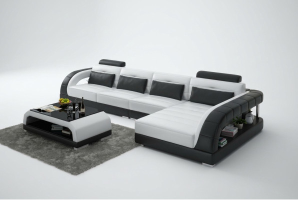 Leren bankstel Bank Woonlandschap Hoek Modern Hoekbank Ontwerp Bankstel Set