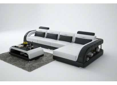 Leren bankstel Bank Woonlandschap Hoek Modern Hoekbank Ontwerp Bankstel Set