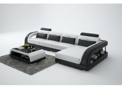 Leren bankstel Bank Woonlandschap Hoek Modern Hoekbank Ontwerp Bankstel Set