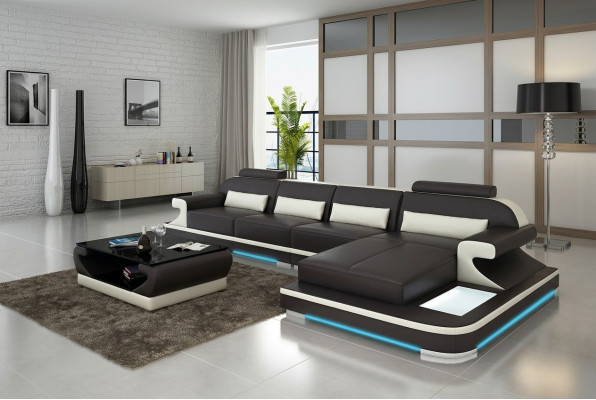 Leren bank Bank Woonkamer Hoekbank Hoekbank Set Design Modern Bank G8021C