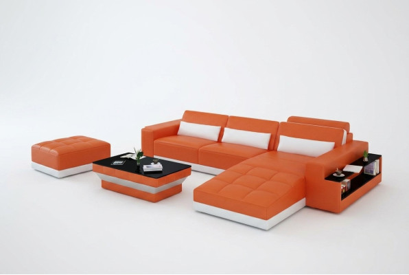 Leren bank Bank Woonlandschap Hoekbank Hoekmeubel Design Modern Bankstel G8019E