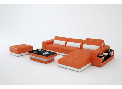 Leren bank Bank Woonlandschap Hoekbank Hoekmeubel Design Modern Bankstel G8019E