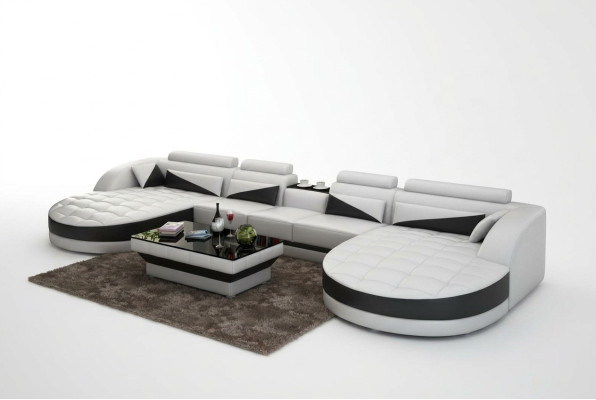 Leren bank Bank leefomgeving Hoekbank Hoekbank Set Ontwerp Modern Bankstel G8018D