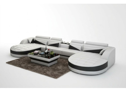 Leren bank Bank leefomgeving Hoekbank Hoekbank Set Ontwerp Modern Bankstel G8018D
