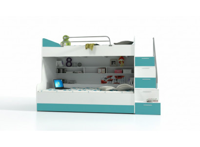 Modern stapelbed in turquoise moderne stijl voor uw kinderkamer