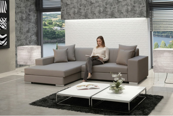 Bank slaapbank design banken met slaapfunctie hoekbank bank NIEUW + opbergdoos