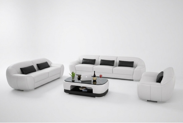 Sofaset 3+2+1 Bank Bekleding Zit Lederen Set Nieuw Homberg W