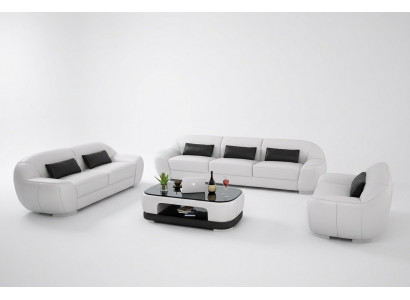 Sofaset 3+2+1 Bank Bekleding Zit Lederen Set Nieuw Homberg W