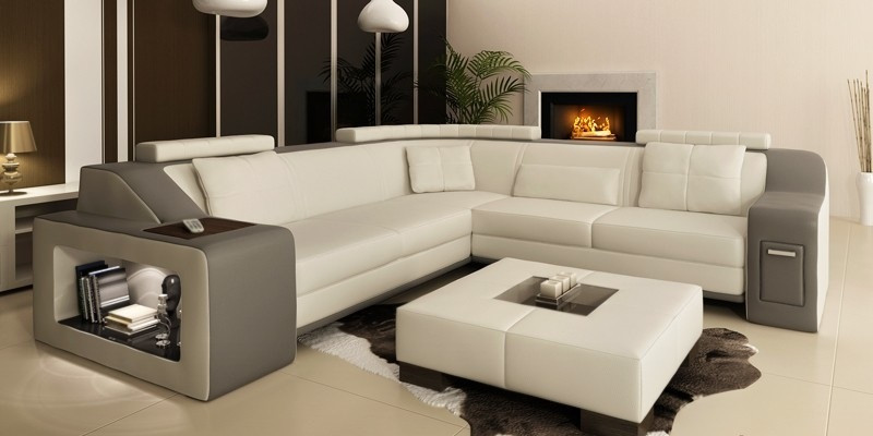 Stijlvol wonen L-vormige kunstlederen bank voor maximaal comfort.