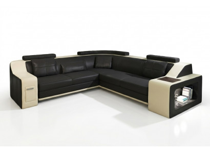 Stijlvol wonen L-vormige kunstlederen bank voor maximaal comfort.