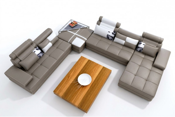 Elegant U-vormige designer hoekbank - Perfecte synthese van stijl en comfort.