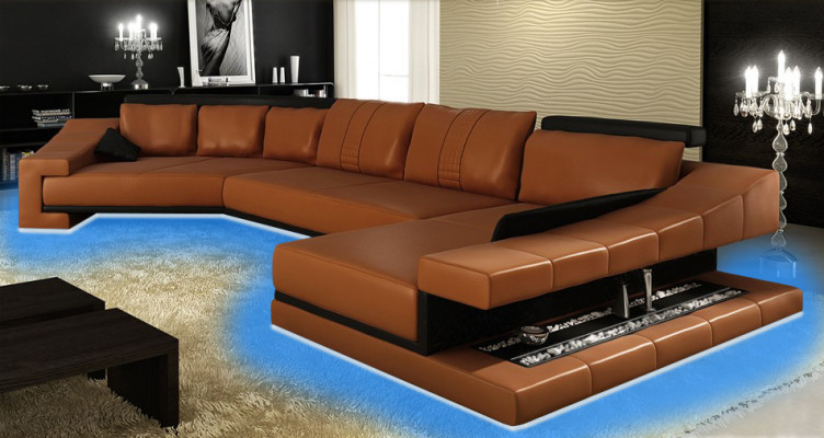 Leren bankstel woonlandschap XXL hoekbank Bigsofa bankstel ontworpen bank PHM105