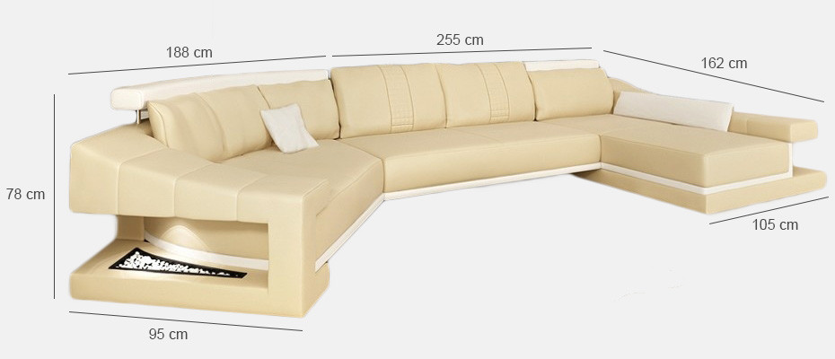Leren bankstel woonlandschap XXL hoekbank Bigsofa bankstel ontworpen bank PHM105
