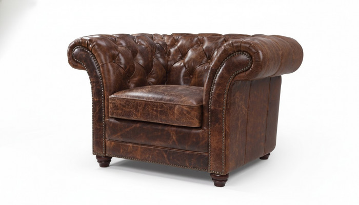 Chesterfield Bank Bank Bekleding 1 Zits Fauteuil Bankstellen Design Bekleding Leer Nieuw